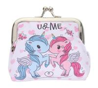 EXAOMBLE Monedero y Cierre Metálico Pequeño para Mujer de Unicornio Diseño de PVC Práctico y Ligero para Uso en Viajes y Actividades al Aire Libre