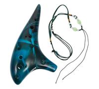 EXAOMBLE Ocarina Clásica de 12 Agujeros en Tono C Medio, Color Azul Sonido Natural, Hecha de Dolomita, Portátil y Adecuado para Principiantes