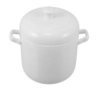 EXAOMBLE Olla de Cerámica de 950ml con Tapa y Asas Dobles para Cocinar Lentamente y Preservar Nutrientes en Comidas Familiares Diarias