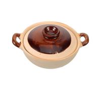 EXAOMBLE Olla de Cerámica para Cocinar Tapa Resistente al Calor de 1300ml, Adecuado para Estofados y Cocina Casera Alta Capacidad de Almacenamiento de Calor