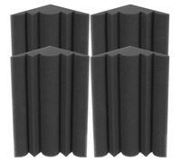 EXAOMBLE Panel Acústico Absorbente de Sonido 4 Piezas 12x12x24 Cm Espuma Acústica Triangular Ignífuga Negra para Aislamiento Acústico en Estudios, Ktv y Salas de Control