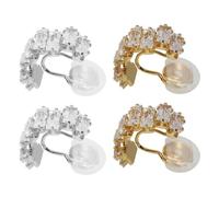 EXAOMBLE Pendientes Tipo Puño sin Perforaciones para Mujer y Adolescente, Set de 2 Pares en Cobre Diseño Elegante y Ajuste Seguro para Eventos Obsequios y Uso Diario Color Color Aleatorio