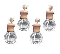 EXAOMBLE Pinzas para Botellas de Perfume de Coche Capacidad Adecuada, Material Vidrio y Madera, Fácil Instalación para Aromaterapia de Coche en Celebracion Verano