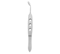 EXAOMBLE Pinzas Profesionales de Acero para Masaje de Glándulas de Meibomio Punta Rectangular Plateada, Herramienta Versátil para Uso Clínico y Cuidado Ocular