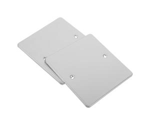 EXAOMBLE Placa de Cubierta de Salida Metálica Ciega de Acero Inoxidable Plata 2piezas para Interruptor Tipo 120 Resistencia a Rayaduras y Seguridad Habitación u Oficina