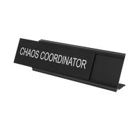 EXAOMBLE Placa de Identificación para Mediador en Oficina, Estructura en L de Aleación de Aluminio Negra, Resistente a Daños y Clara para Espacios de Mediación