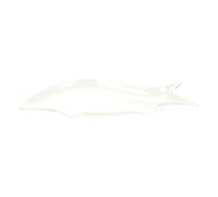 EXAOMBLE Plato de Cerámica Blanco Forma de Pez para Servir Comida y Carne, Fácil de Limpiar y Mantener, Adecuado para Familias y Comedores