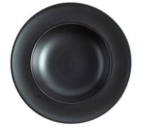 EXAOMBLE Plato de Cerámica Multiusos y Fácil de Limpiar Negro Redondo para Servir Comida Adecuado para Picnic y Fiestas al Aire Libre