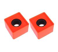 EXAOMBLE Portadores de Bandera para Micrófono Profesionales, Set de 2 Piezas ABS Naranja, Diseño Cuadrado Espacio para Logo, Uso en Entrevistas y Eventos de Televisión