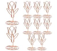 EXAOMBLE Portatarjetas de Mesa Clip Floral 50 MM en Rosa Dorado, Portafotos para Eventos y Celebraciones, Tarjeteros para Números y Mensajes