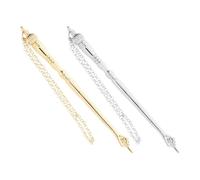 EXAOMBLE Puntero Torá Judío de Metal 17 Cm Dorado y Plateado con Diseño en Forma de Cebolla, Herramienta para Lectura Bíblica, Obsequio de Mitzvá 2 Piezas para Estudio y Ceremonia
