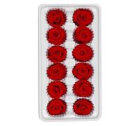 EXAOMBLE Ramo de Rosas Preservadas 12 Unidades Caja 3-4 Cm Flores Inmortales para Decoración de Bodas San Valentín Obsequio Flores Perennes Rojas