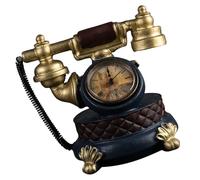 EXAOMBLE Reloj Decorativo Retro de Resina Dorada Simulación Telefónica para Mesa de Noche Vintage y Decoración Artística del Hogar