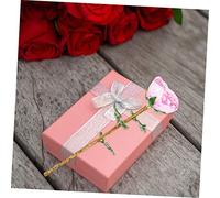 EXAOMBLE Rosa Artificial con Verdes y Rosas Decoración de Boda y Fiesta Arreglo Floral para Hogar sin Necesidad de Riego Fácil y Duradero