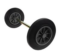 EXAOMBLE Ruedas de Goma para Cubo de Basura Eje Hueco de 48 Cm, Juego de 2 Ruedas Reforzadas para Bote de Basura Exterior, Repuesto Resistente para Contenedor Sanitario Industrial