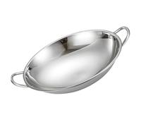 EXAOMBLE Sartén Wok de Acero Inoxidable 26 Cm, Olla Seca Redonda para Cocina Doméstica, Sartén para Cocinar Ramen y Mariscos, Utensilio Resistente al Calor, Adecuado para Cocina Inducción