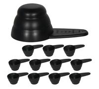 EXAOMBLE Set de 12 Cucharas Medidoras Negras para Café y Polvos, Ligeras y Portátiles, Hechas de Pp, Ideales para Cafeterías Profesionales y Viajes
