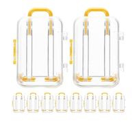 EXAOMBLE Set de 24 Cajas Transparentes Tipo Maleta para Dulces, Diseño Creativo y Compacto, Material Ps, Adecuado para Decoraciones y Bodas