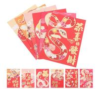 EXAOMBLE Sobres Rojos para Año Chino 2025 36 Piezas, Sobres de Papel Resistente Detalles Dorados, Diseño de Serpiente en 6 Modelos Mixtos, Bolsa de Dinero para Bodas y Festivales