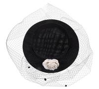 EXAOMBLE Sombrero de Terciopelo Negro Ala Ancha para Mujer, Sombrero Renacentista Elegante y Cómodo Adecuado para Bodas y Viajes