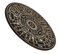 EXAOMBLE Tablero Circular de Madera para Radiestesia y Decoración del Hogar, Accesorio para Búsqueda de Respuestas y Prácticas Espirituales