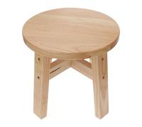 EXAOMBLE Taburete Madera Maciza Redondo para Hogar Barra Horizontal Reforzada, Adecuado para Cambiarse los Zapatos Varios Estilos