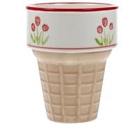 EXAOMBLE Taza de Café Sencilla y Taza de Jugo en Cerámica Forma de Cono de Helado, Práctica para Desayuno y Decoracion Verano en Casa o Cafetería
