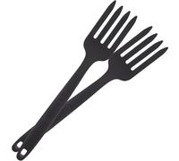 EXAOMBLE Tenedor Grande de Silicona Negra 2 Piezas para Pasta y Fideos Fritos, Resistente al Desgaste, Utensilio Multifunción para Cocina y Comedor, Adecuado para Cocinar Espaguetis