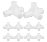 EXAOMBLE Unión de Barra de Armario 10 Conectores de Plástico 4 Vías 13 MM Diámetro Interior para Muebles de Tela y Organizador de Ropa Uso en Armarios y Zapateros