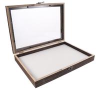 EXAOMBLE Vitrina de Madera de Pino 31X22X4 CM para Exhibición de Mariposas con Tapete Blanco de Alfileres Caja para Muestras de Insectos y Plantas Protección Antipolvo para Coleccionismo