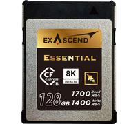 Exascend Essential CFexpress Tipo B 128GB Velocidad de escritura 1700MB/s Velocidad de lectura 1800MB/s Vídeo RAW 8K para cámaras réflex digitales y vídeo de calidad profesional