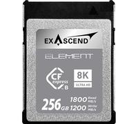 Exascend Element CFexpress tipo B de 256 GB, velocidad de escritura de 1200 MB/s, velocidad de lectura de 1800 MB/s, para video RAW 4K para cámaras DSLR y de video de grado profesional, escritura