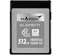 Exascend Tarjeta Element CFexpress de 512 GB tipo B, lectura sostenida de 1,800 MB/s, compatible con Canon, Nikon, Panasonic y otras cámaras.