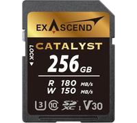 Exascend Catalizador SD UHS-I Card C10, U3, V30, hasta 180 MB/s, compatible con Canon, Nikon, Panasonic y otras cámaras (256 GB)