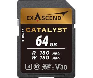 Exascend Catalizador UHS-I/V30/U3/Clase 10 Tarjeta SD de 64 GB