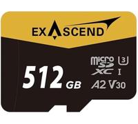 Exascend Catalyst - Tarjeta de memoria microSD de 512 GB UHS-I V30 U3 clase 10 con adaptador