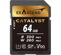 Exascend Catalyst - Tarjeta de Memoria SDXC UHS-II V90 de 64 GB, 8K UHD de hasta 280 MB/s, velocidades de Escritura, UHS-II, Clase 10, U3, V90