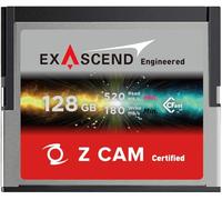 Exascend Cinema CFast 128GB - Tarjeta de Memoria CFast de Alto Rendimiento para cámaras Z-CAM, Ideal para vídeo 4K/6K Raw, Velocidad de Escritura rápida, fiable y Duradera