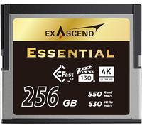Exascend Essential - Tarjeta de memoria Cfast 2.0 de 256 GB, hasta 520 MB/s de lectura, aprobada para Blackmagic URSA Mini Pro 12K, Canon XC15/C300MKII y más
