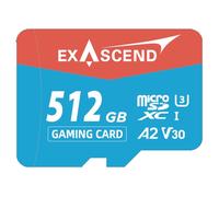 Exascend Tarjeta microSD UHS-I de 1 TB / 512 GB, U3, V30, A2, hasta 175 MB/s, ideal para Nintendo Switch y otras consolas de juegos (512 GB)