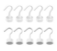 exatta 10 Gancho magnético blanco,Ganchos magnéticos, Imanes con Gancho Super fuerte,Ganchos Imanes Potente para Cocina, Dormitorio, Baño, Garaje, Taquillas, Imán para Nevera