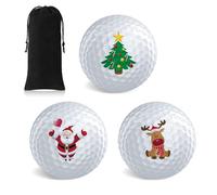 exatta Juego de 3 Pelotas de Golf de Navidad(con Bolsa Negra),Bolas Golf,Christmas Golfbälle,Patrón-Papá Noel,Reno y Árbol de Navidad,Golfbälle, Familiares,Amigos y Compañeros
