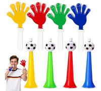 exatta Juego de 4 vuvuzelas con aplausos, bocinas para animar a los Aficionados al fútbol, bocinas para animar, aplausos para Eventos Deportivos (Color Aleatorio)