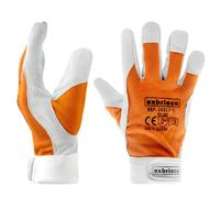 EXBRIECO, 1, 3, 6, 12 o 60 Pares, Guantes de Trabajo EPI, Guantes de Piel Vacuno, Protección a la Abrasión, Antidesgarros, Seguridad Riesgos Laborales Mecánicos, Térmicos, Jardinería, Construcción.