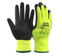 EXBRIECO, Guantes con CAT 2 de Protección Ideales para Fontanería, Mecánica, Almacén, Manejo de Cajas, Guantes de trabajo Antideslizantes en Poliéster y Látex, Duraderos, Cómodos y Ligeros.