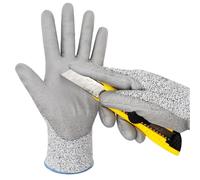 EXBRIECO, Guantes de Protección, Guantes Anticortes, Resistentes Nivel 4, Buen Agarre, Fibra Acrilica, Recubierta de Latex en la palma, Guantes de Trabajo, Calidad Industrial, Talla 9 (L)