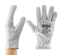 EXBRIECO, Guantes de Trabajo de Piel, Pack de 1/3/6 o 12 Pares, Alta Resistencia a la Abrasión y Perforación, Antidesgarros, Dorso de Algodón, Cómodos y Suaves, Duraderos, Diferentes Tallas