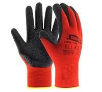 EXBRIECO Guantes de Trabajo Profesionales con CAT 2 de Protección, Guantes en Látex y Poliéster Ideales para Mecánica, Construcción, Bricolage, Almacén. Guantes con Precisión Táctil, Transpirable.