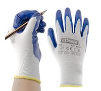 EXBRIECO Guantes de Trabajo Profesionales Ideales para Automotriz, Construcción y Embalaje, Guantes de Protección CAT2 en Poliéster y Nitrilo, Precisión Táctil, Multipropósito, Cómodos, Resistentes