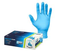 EXBRIECO, Guantes Desechables de Nitrilo, 100, 200, 500 o 1000 Pares, Sin Látex ni Polvo, Guantes de Sanitarios, Protección Química, Anti Gérmenes, EPI, Dedos Texturizados, Guantes de Limpieza, Azul.